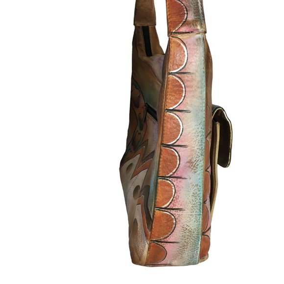 Anuschka NEVER USED Handpainted Leather Shoulder Bag Southwest - Picture 10 of 12